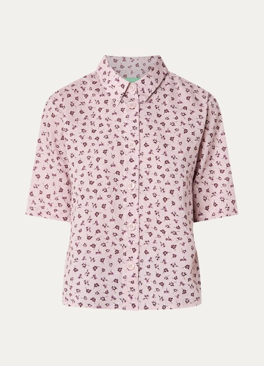 Benetton Blouse met print - voorkant 3 oudroze