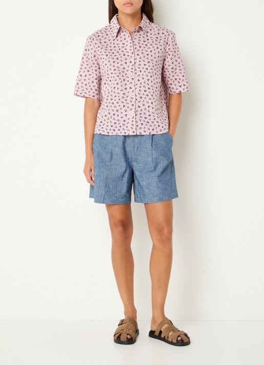 Benetton Blouse met print - voorkant 4 oudroze
