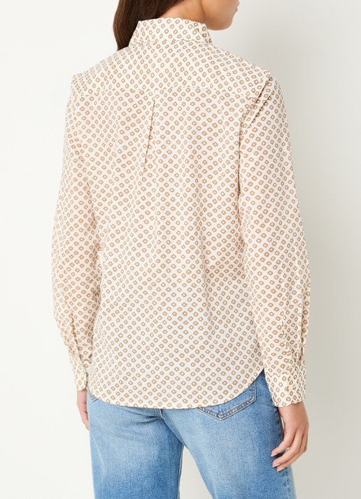 Benetton Blouse met print - achterkant 4 khaki