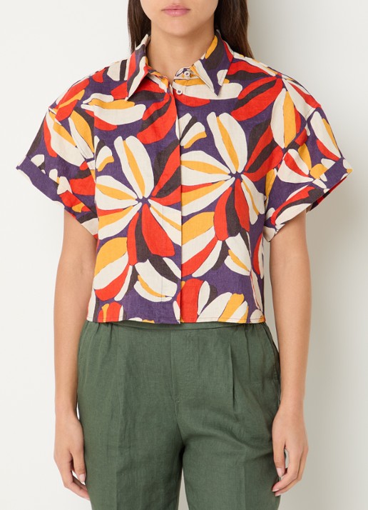 Benetton Blouse van linnen met print