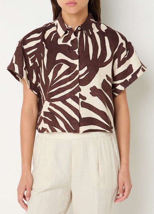 Benetton Blouse van linnen met print
