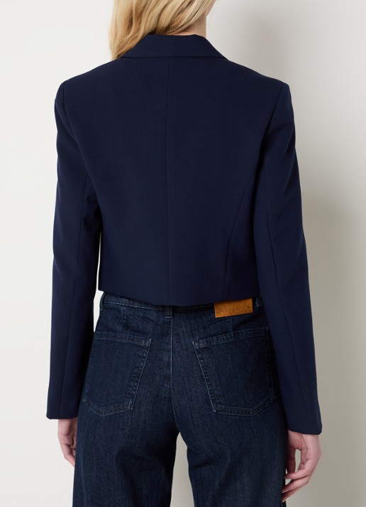 Benetton Cropped blazer met klepzakken - achterkant donkerblauw