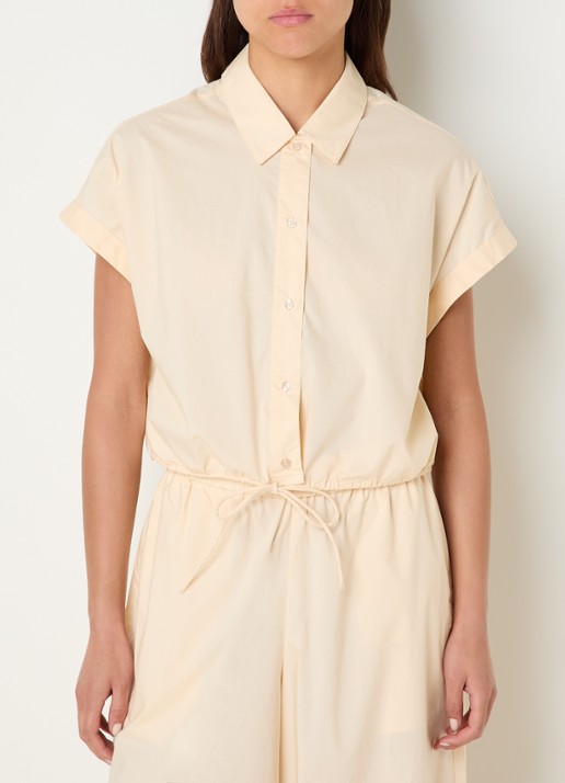 Benetton Cropped blouse met strikdetail