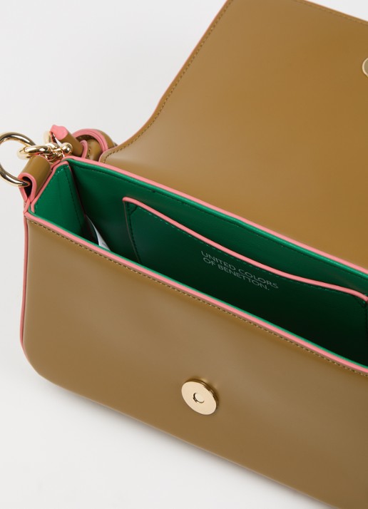 Benetton Crossbodytas met afneembare schouderriem - detail camel