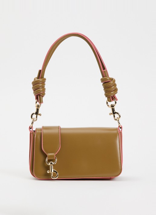 Benetton Crossbodytas met afneembare schouderriem - voorkant 5 camel