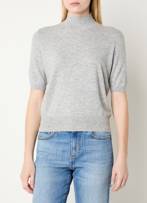 Benetton Fijngebreid T-shirt in kasjmierblend met ronde hals