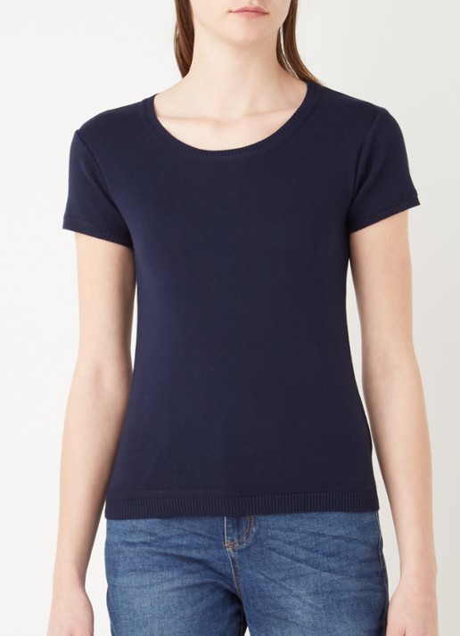 Benetton Fijngebreid T-shirt met ronde hals