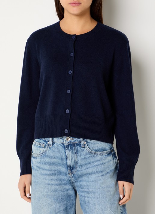 Benetton Fijngebreid vest met ronde hals
