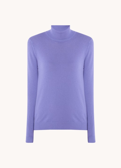 Benetton Fijngebreide coltrui van merino wol - voorkant 3 violet