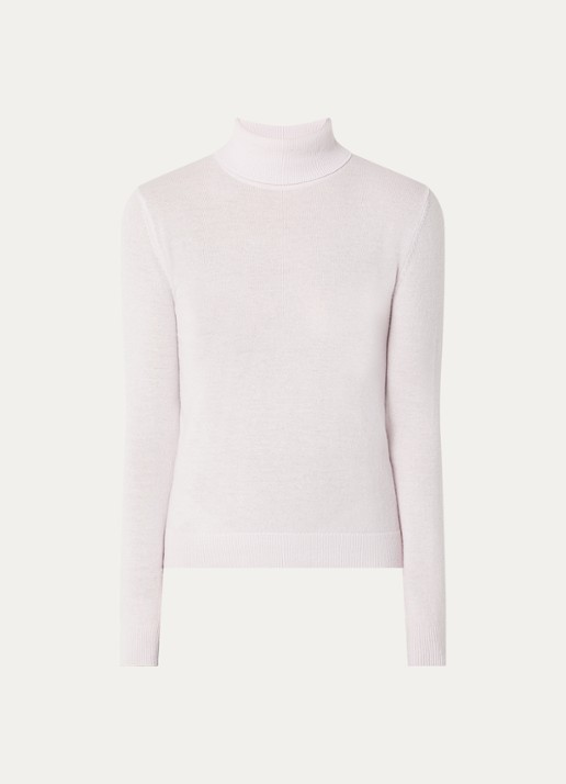 Benetton Fijngebreide coltrui van merino wol - voorkant 3 lichtroze
