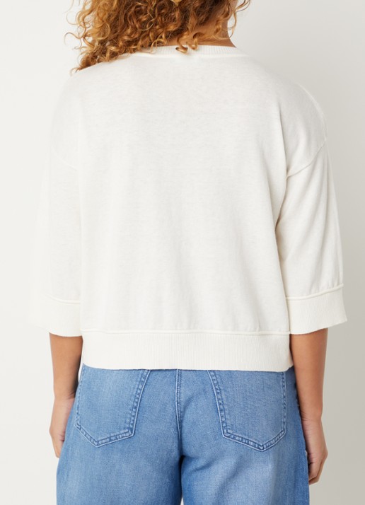 Benetton Fijngebreide pullover in wolblend - achterkant 4 creme