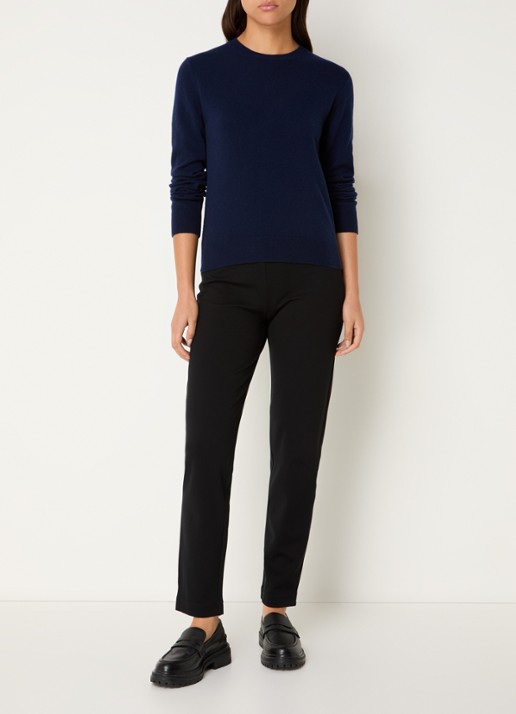 Benetton Fijngebreide pullover van kasjmier - voorkant 4 donkerblauw