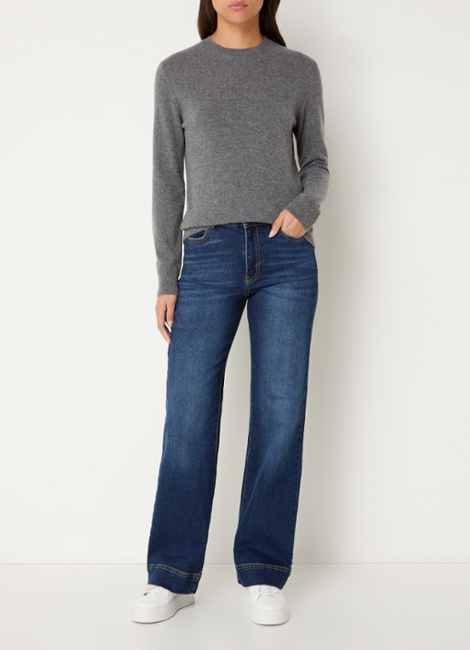 Benetton Fijngebreide pullover van kasjmier - voorkant 4 grijs
