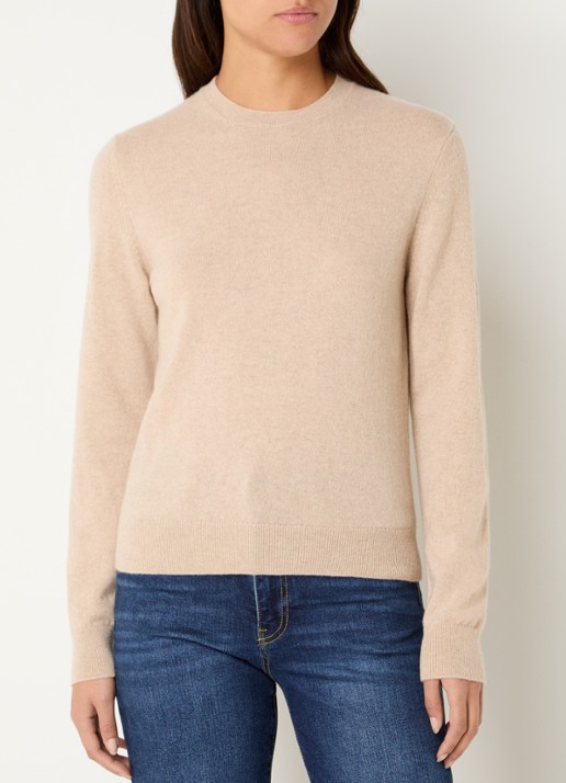 Benetton Fijngebreide pullover van kasjmier - detail 3 zand