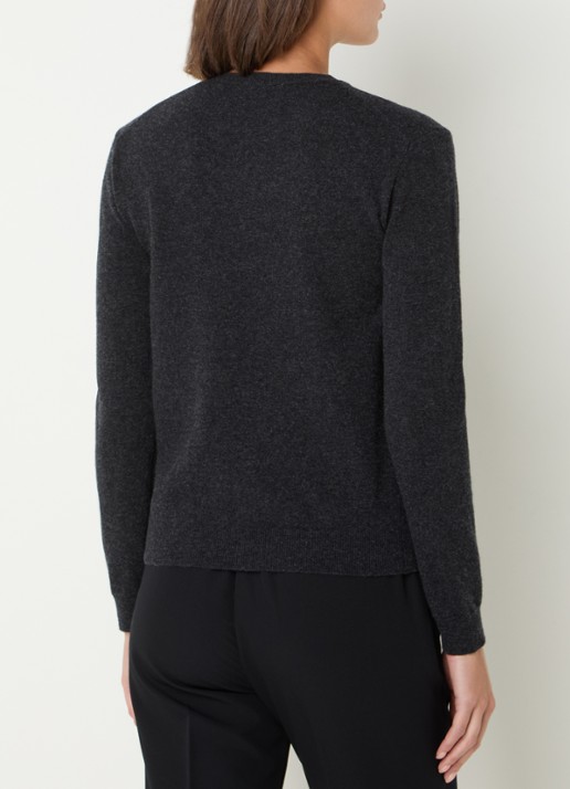 Benetton Fijngebreide pullover van merino wol - achterkant 6 antraciet