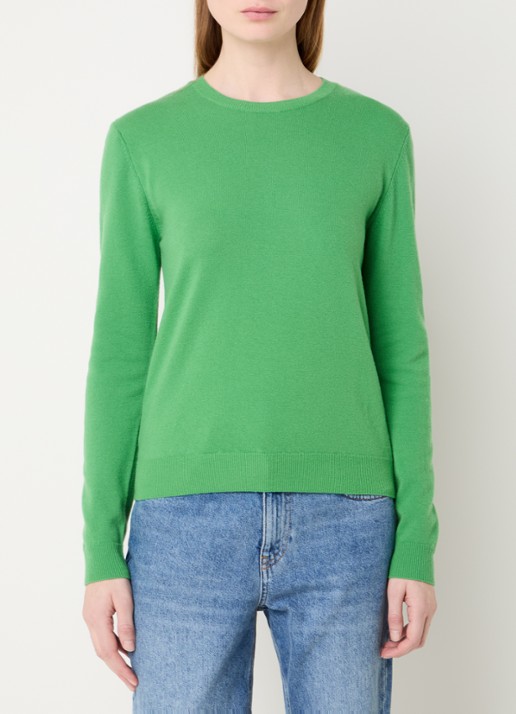Benetton Fijngebreide pullover van merino wol - detail 4 neongroen