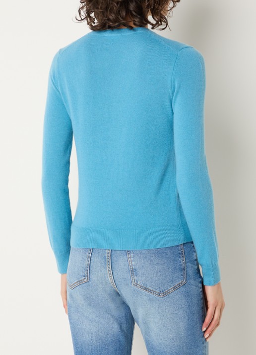 Benetton Fijngebreide pullover van merino wol - achterkant zeegroen