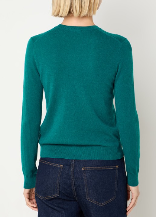 Benetton Fijngebreide pullover van merino wol - achterkant 3 donkerblauw