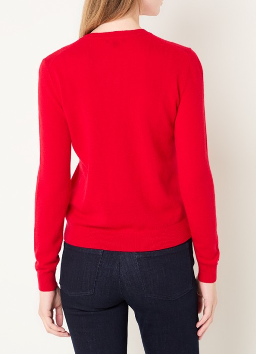 Benetton Fijngebreide pullover van merino wol - achterkant 2 rood