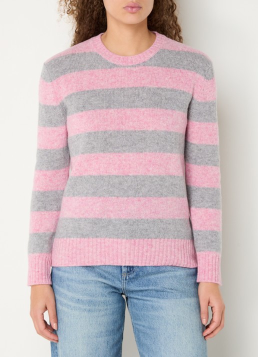 Benetton Fijngebreide pullover van wol met streepprint