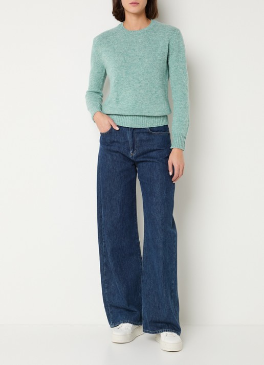Benetton Fijngebreide pullover van wol - voorkant 3 mint