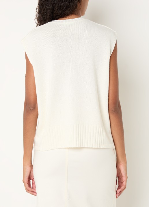Benetton Fijngebreide spencer in wolblend met stretch - achterkant gebroken wit