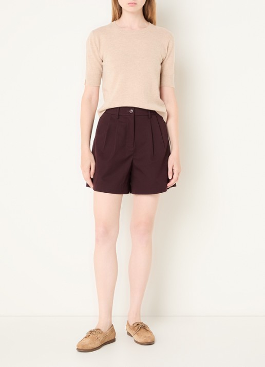 Benetton Fijngebreide top van scheerwol - voorkant 4 beige