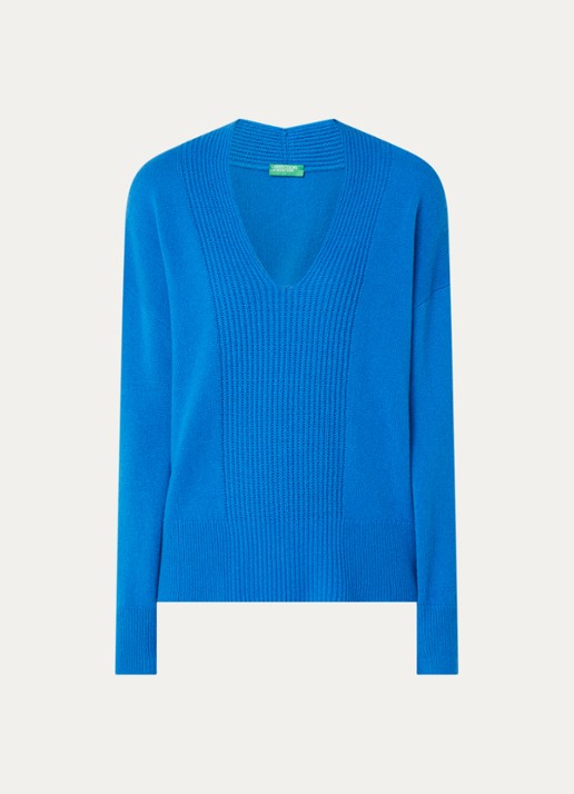 Benetton Fijngebreide trui in wolblend met col