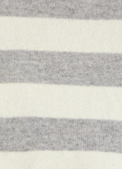 Benetton Fijngebreide vest van wol met streepdessin - detail 4 lichtgrijs