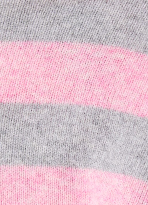 Benetton Fijngebreide vest van wol met streepdessin - detail 3 roze