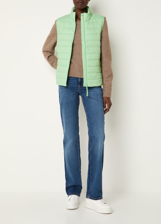 Benetton Gewatteerde bodywarmer met waterafstotende coating - voorkant 3 mint