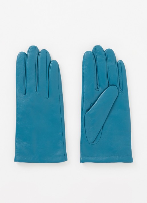 Benetton Handschoenen van schapenleer - voorkant zeegroen