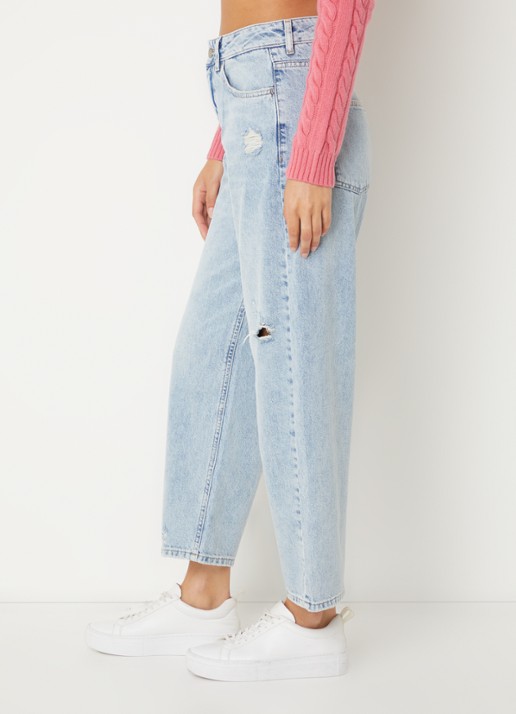 Benetton High waist cropped straight leg jeans - detail 2 indigo
