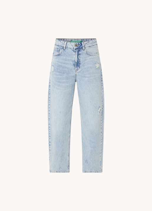 Benetton High waist cropped straight leg jeans - voorkant 3 indigo