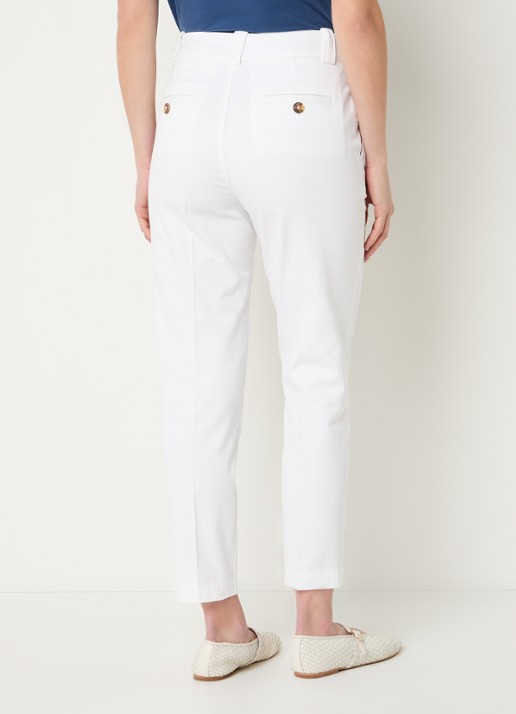 Benetton High waist cropped tapered fit pantalon met steekzakken - achterkant 3 wit
