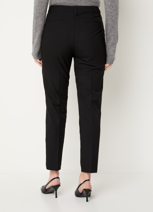 Benetton High waist loose fit cropped pantalon met steekzakken - achterkant zwart