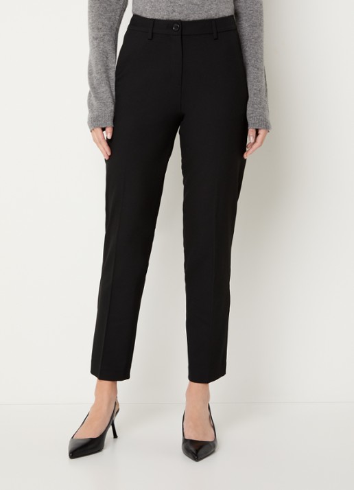 Benetton High waist loose fit cropped pantalon met steekzakken