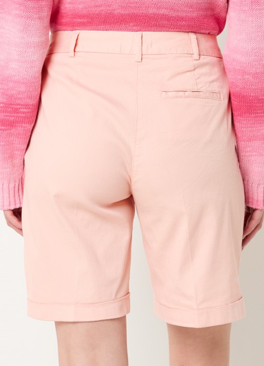 Benetton High waist regular fit korte broek met steekzakken - achterkant lichtroze