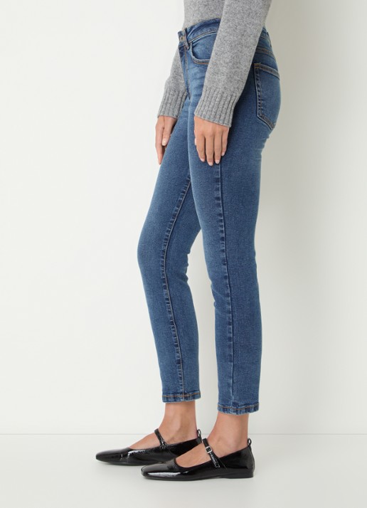Benetton High waist skinny jeans in  katoenblend met steekzakken - detail 5 indigo