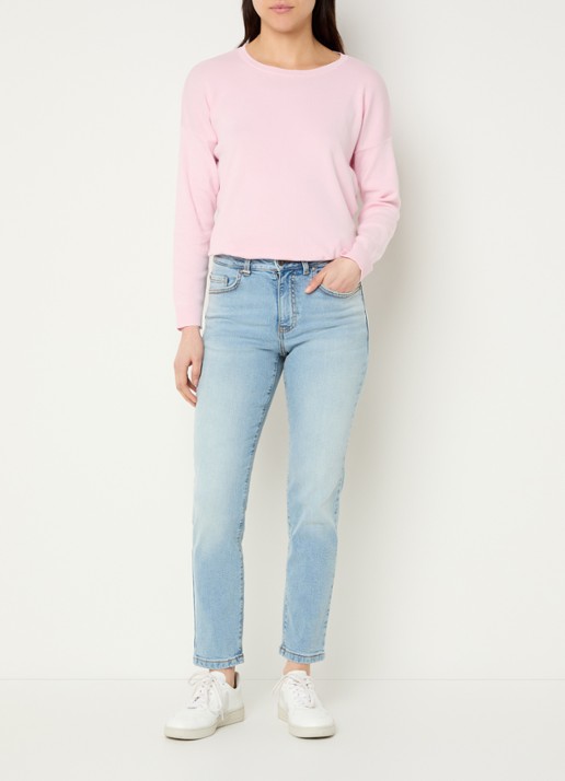 Benetton High waist skinny jeans in  katoenblend met steekzakken - voorkant 2 lichtblauw