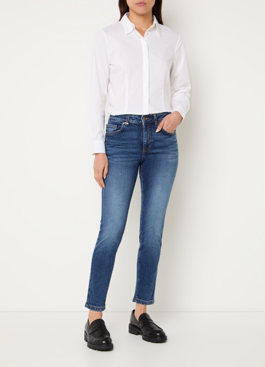 Benetton High waist skinny jeans in  katoenblend met steekzakken - voorkant 3 jeans
