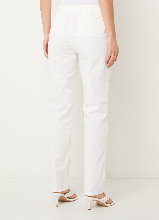 Benetton High waist slim fit chino met steekzakken - achterkant gebroken wit