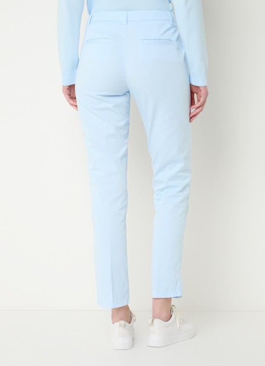 Benetton High waist slim fit chino met steekzakken - achterkant lichtblauw
