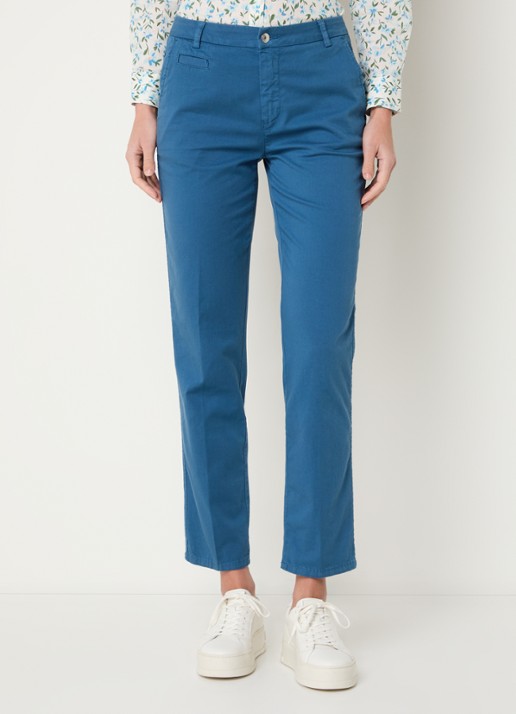 Benetton High waist slim fit chino met steekzakken - detail 4 turquoise