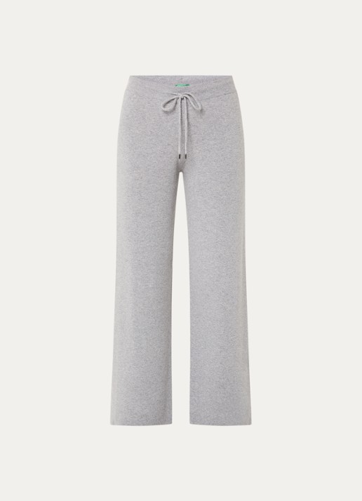 Benetton High waist straight fit joggingbroek - voorkant 3 lichtgrijs