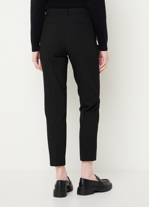 Benetton High waist tapered cropped pantalon met stretch  - achterkant zwart