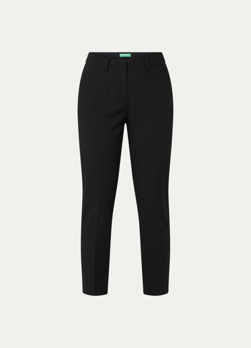 Benetton High waist tapered cropped pantalon met stretch  - voorkant 3 zwart