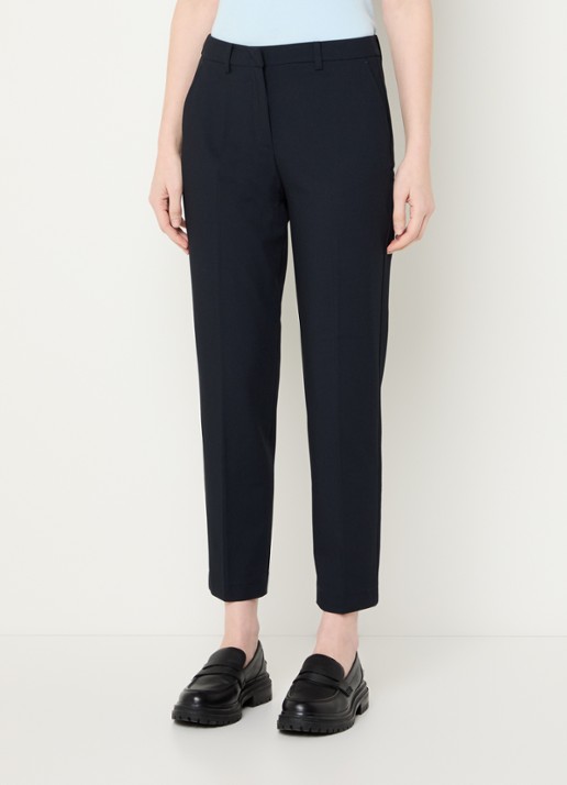 Benetton High waist tapered cropped pantalon met stretch  - detail 3 donkerblauw