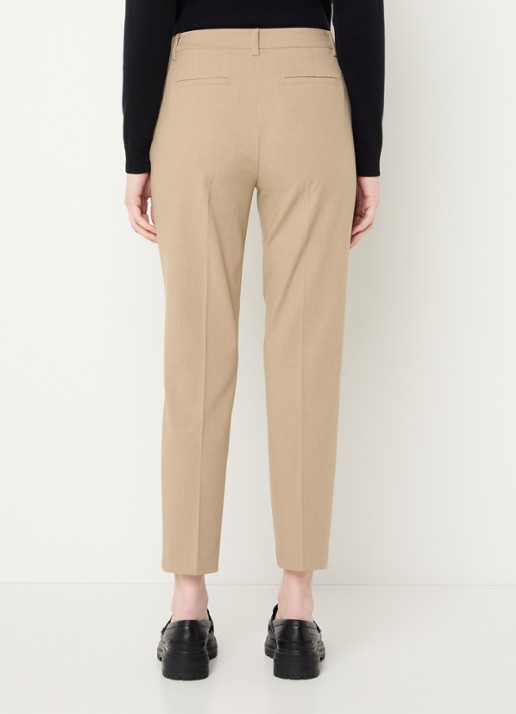 Benetton High waist tapered cropped pantalon met stretch  - achterkant 2 donkerbeige