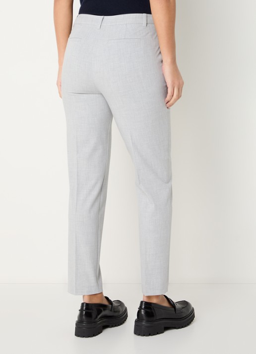 Benetton High waist tapered cropped pantalon met stretch  - achterkant 4 lichtgrijs